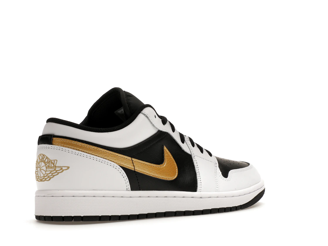 Vue 33 de Jordan 1 Low White Black Metallic Gold Swoosh