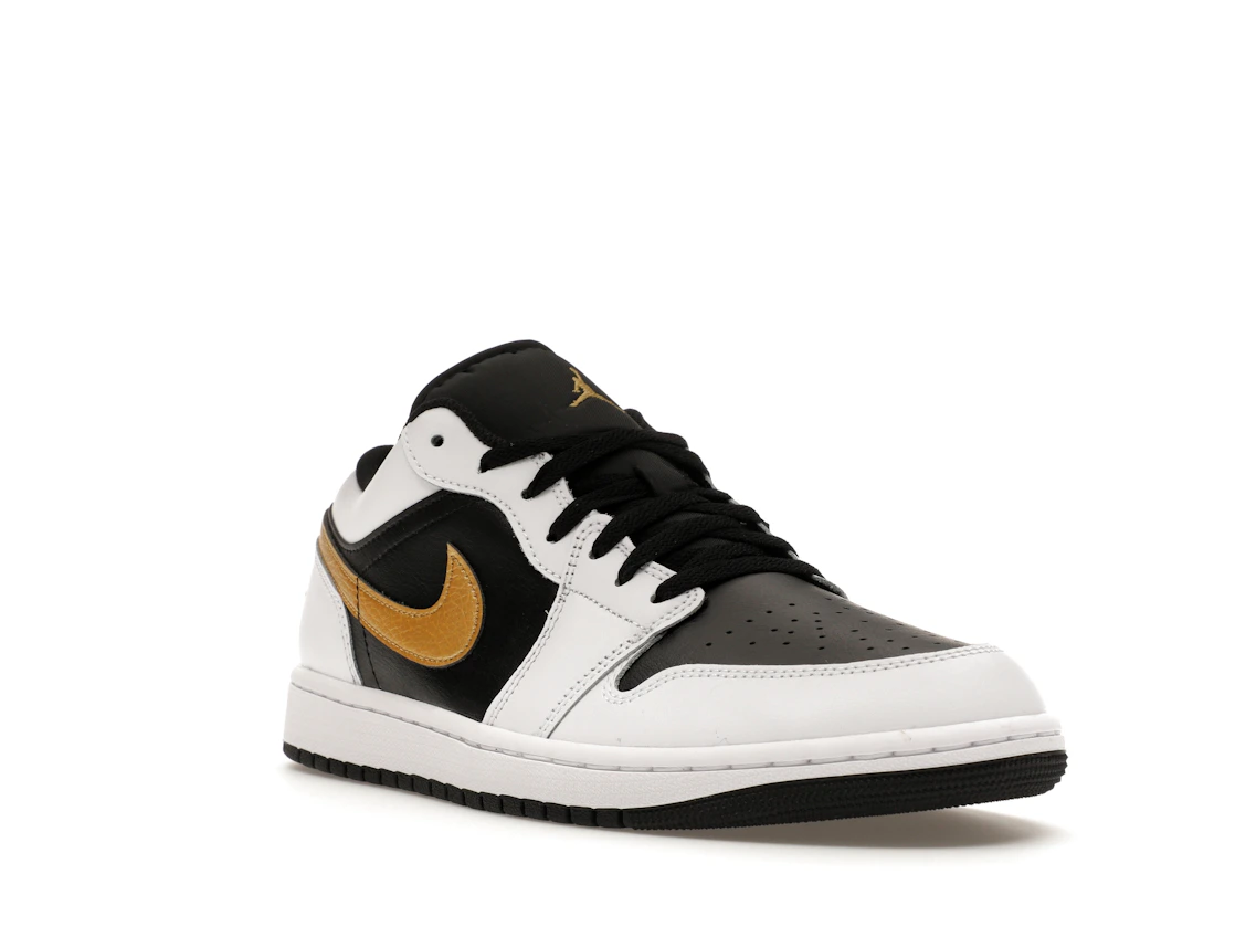 Vue 6 de Jordan 1 Low White Black Metallic Gold Swoosh