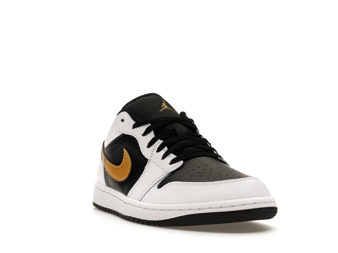 Vue 7 de Jordan 1 Low White Black Metallic Gold Swoosh