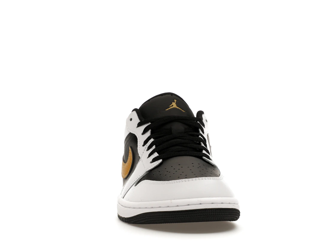 Vue 9 de Jordan 1 Low White Black Metallic Gold Swoosh
