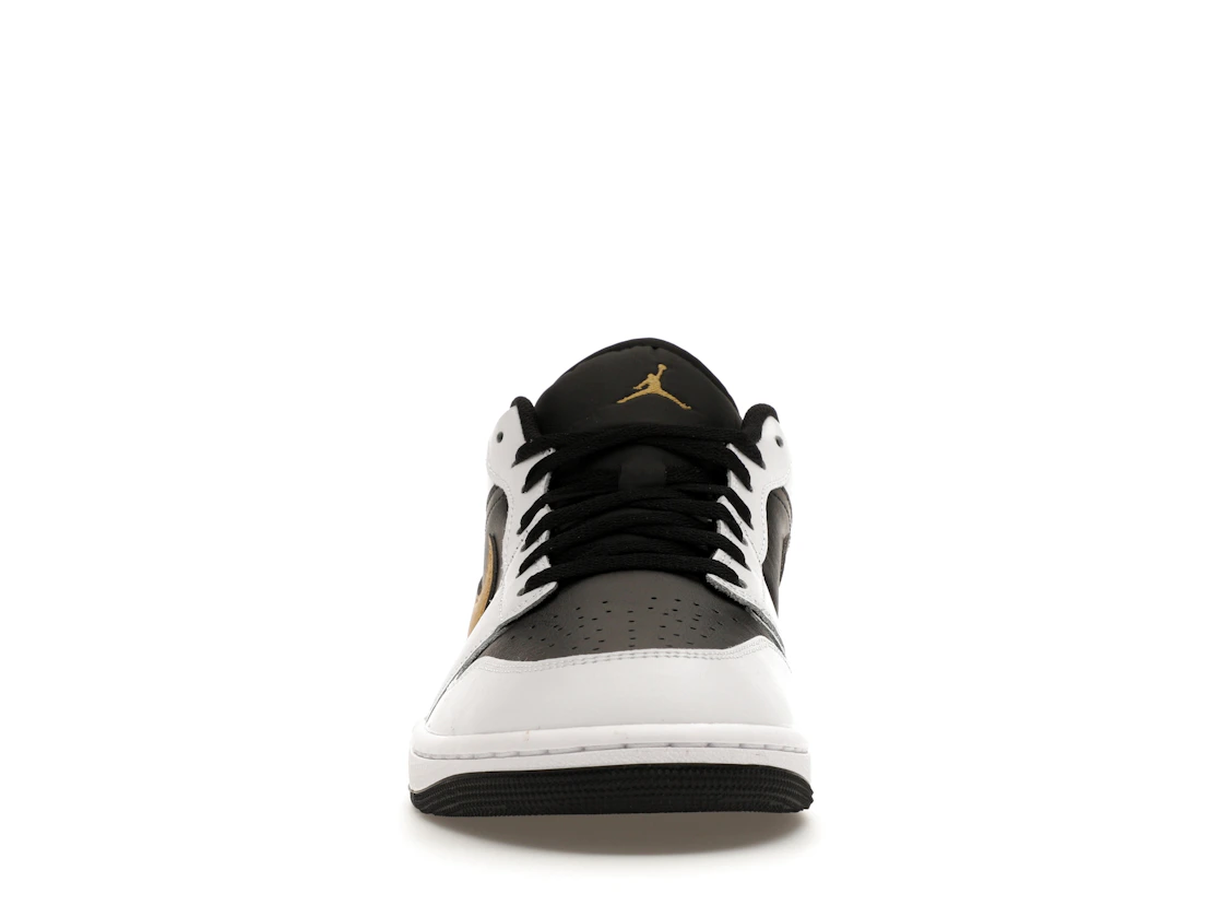 Vue 10 de Jordan 1 Low White Black Metallic Gold Swoosh