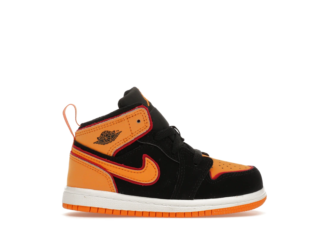 Vue 1 de Jordan 1 Mid SE Black Vivid Orange (TD)