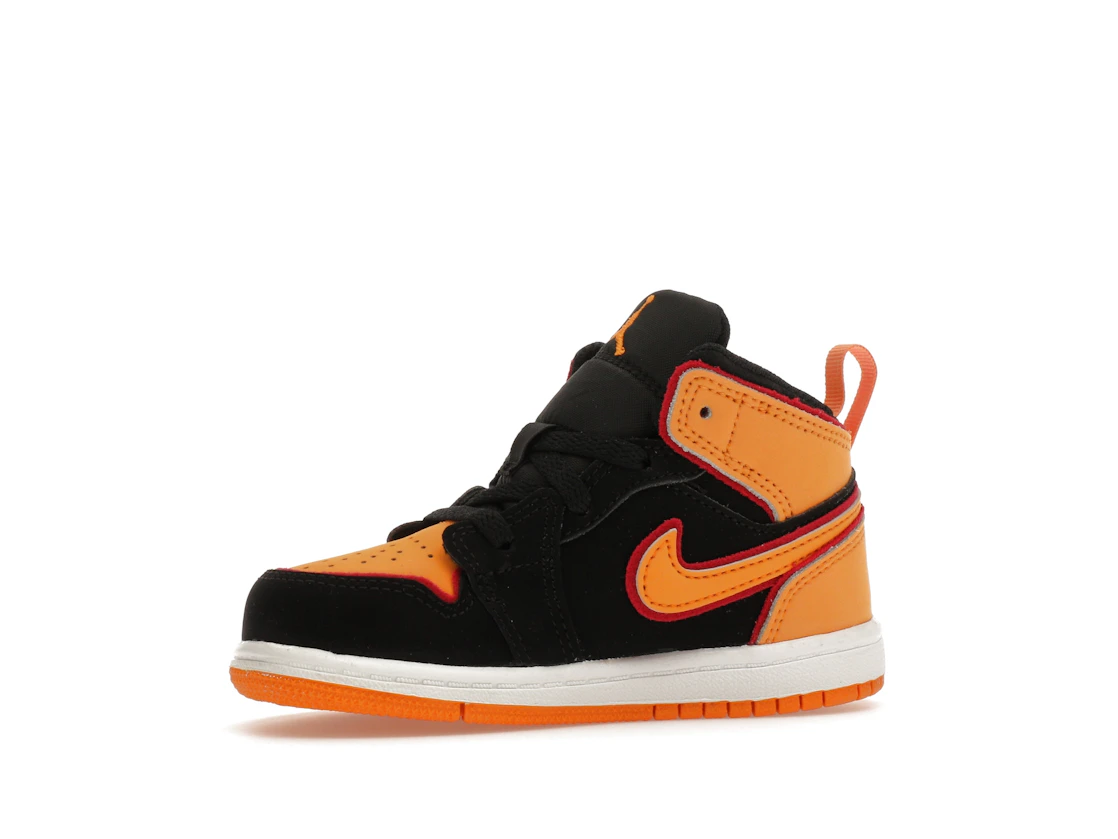 Vue 17 de Jordan 1 Mid SE Black Vivid Orange (TD)