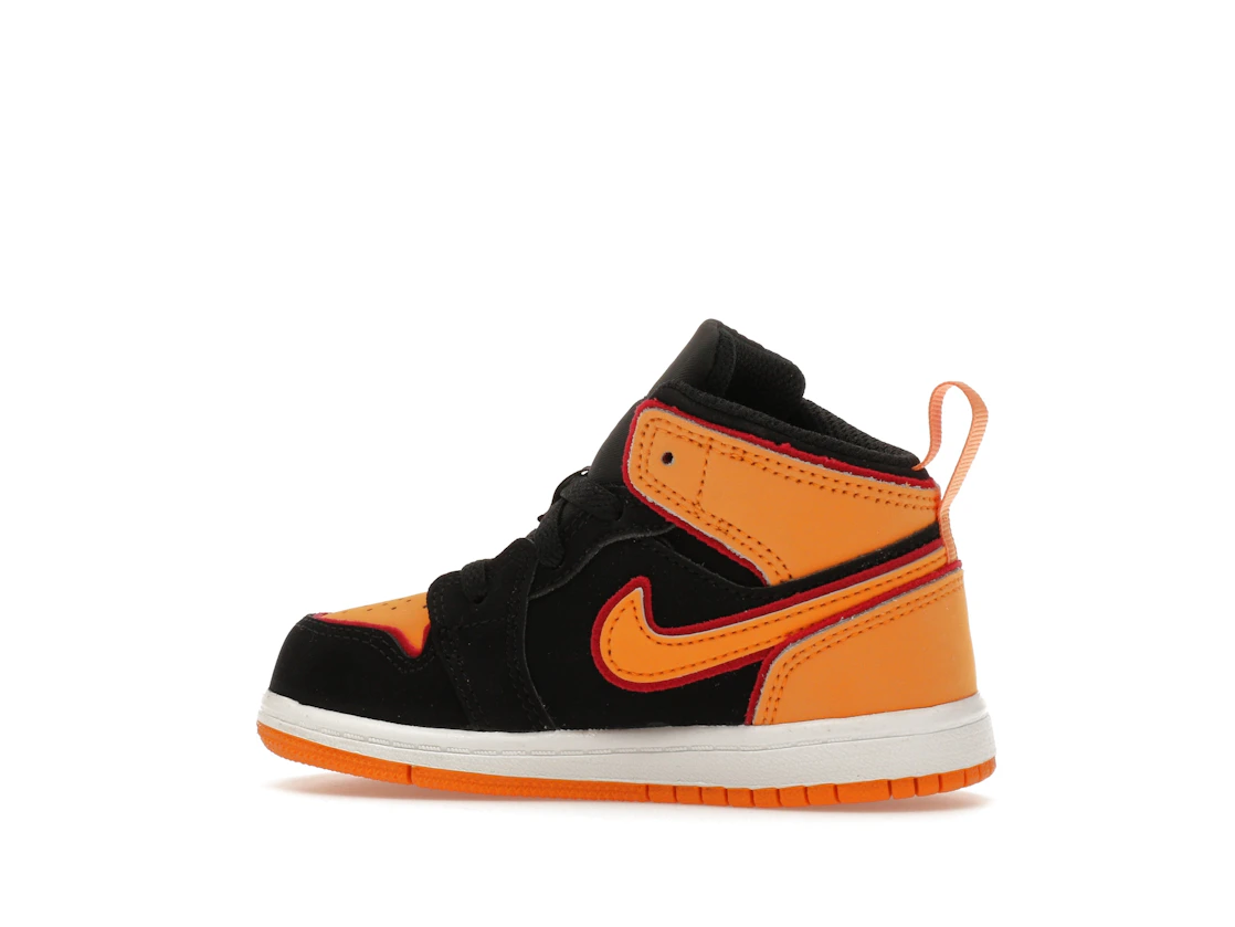 Vue 21 de Jordan 1 Mid SE Black Vivid Orange (TD)