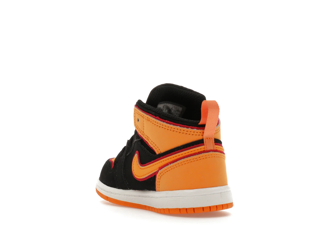 Vue 25 de Jordan 1 Mid SE Black Vivid Orange (TD)