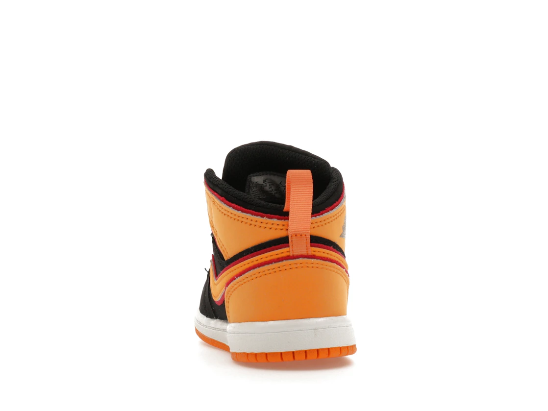 Vue 27 de Jordan 1 Mid SE Black Vivid Orange (TD)
