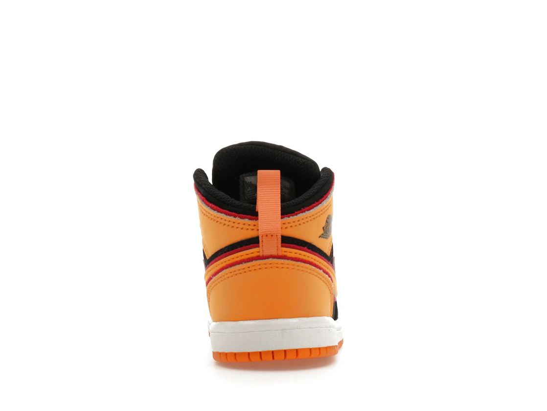 Vue 28 de Jordan 1 Mid SE Black Vivid Orange (TD)