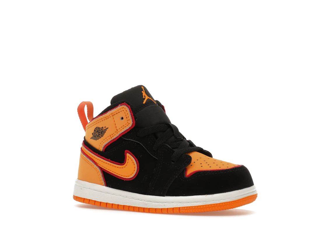 Vue 4 de Jordan 1 Mid SE Black Vivid Orange (TD)