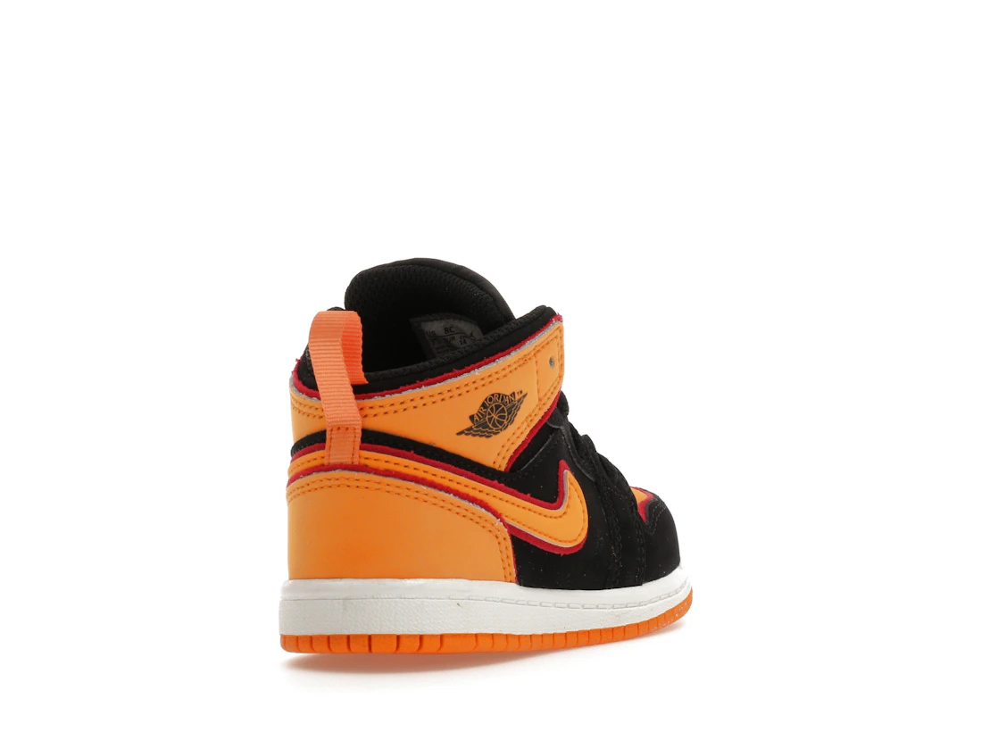 Vue 31 de Jordan 1 Mid SE Black Vivid Orange (TD)
