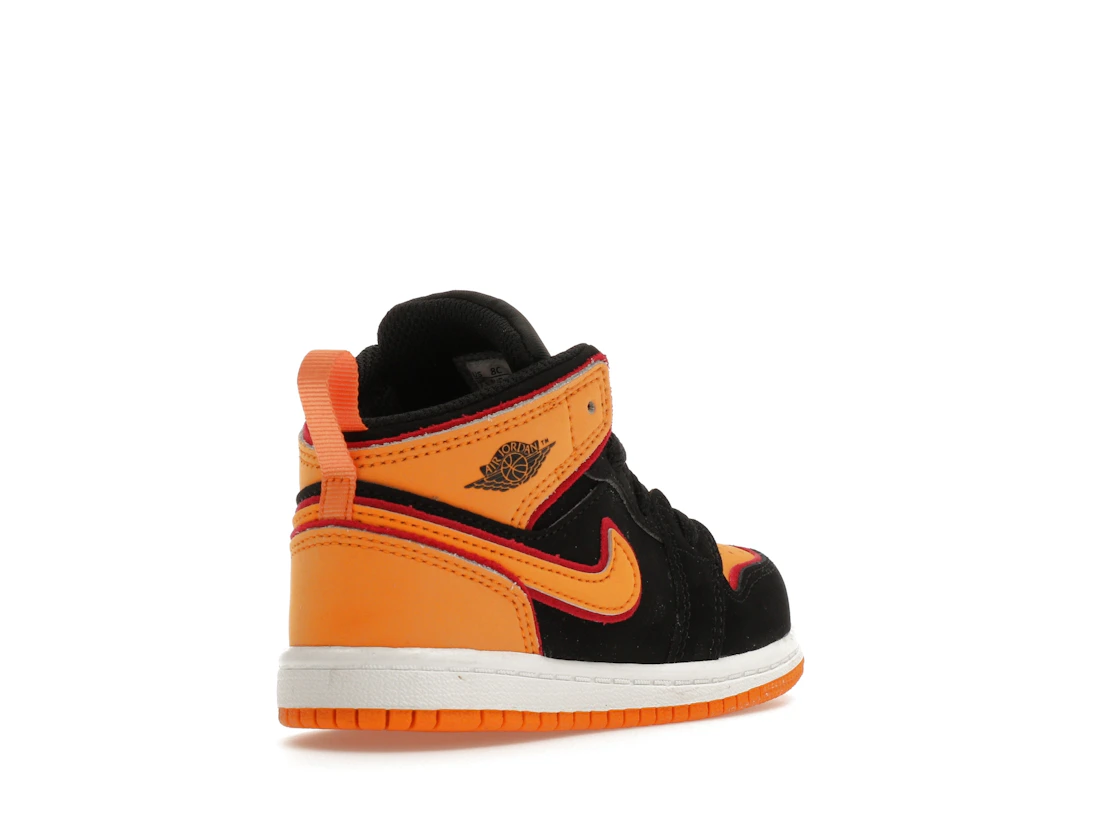 Vue 32 de Jordan 1 Mid SE Black Vivid Orange (TD)