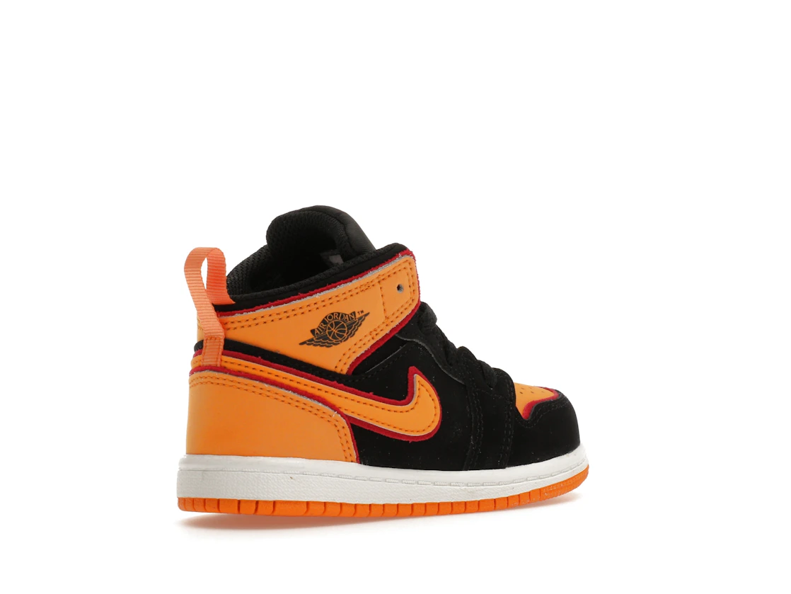 Vue 33 de Jordan 1 Mid SE Black Vivid Orange (TD)