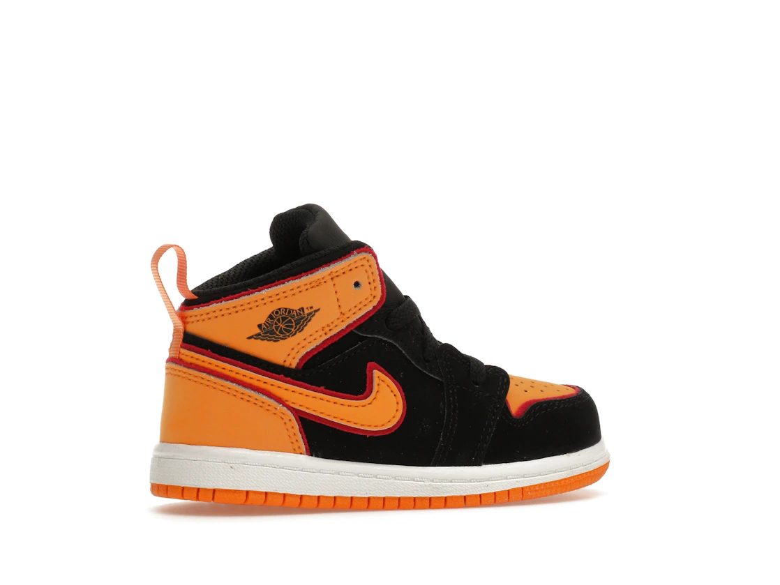 Vue 35 de Jordan 1 Mid SE Black Vivid Orange (TD)