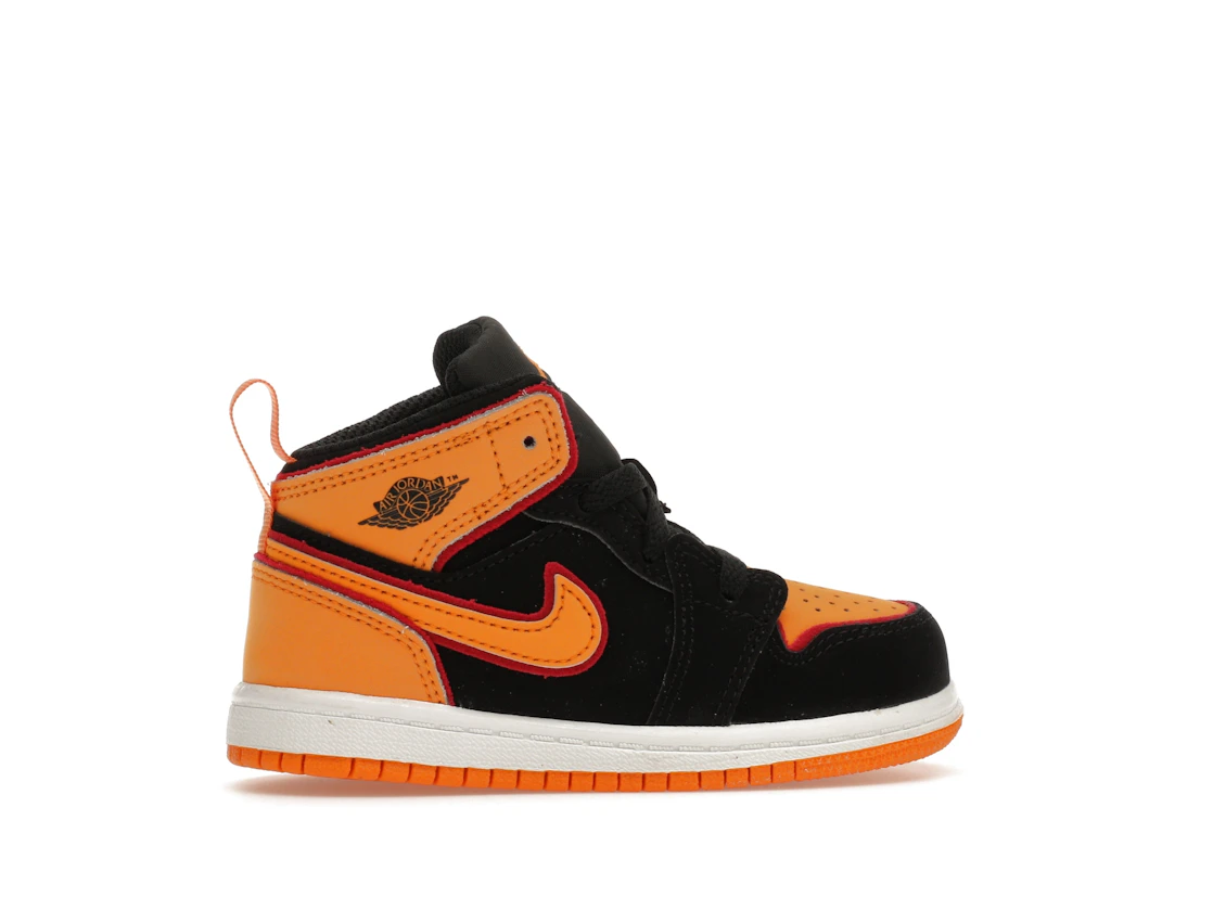 Vue 36 de Jordan 1 Mid SE Black Vivid Orange (TD)