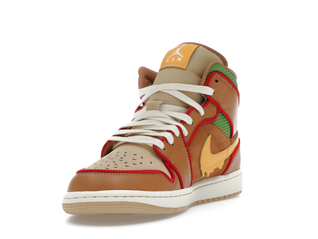 Vue 13 de Jordan 1 Mid SE Cheeseburger