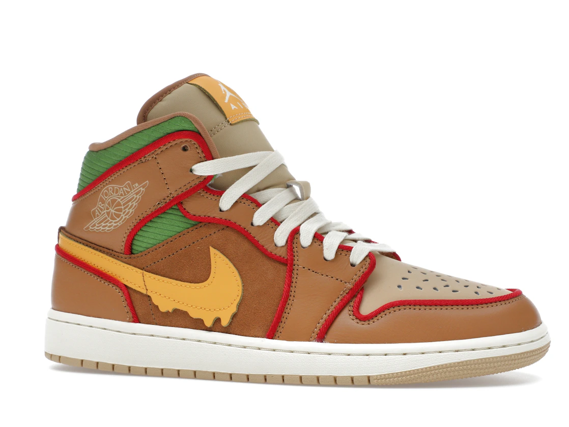 Vue 3 de Jordan 1 Mid SE Cheeseburger