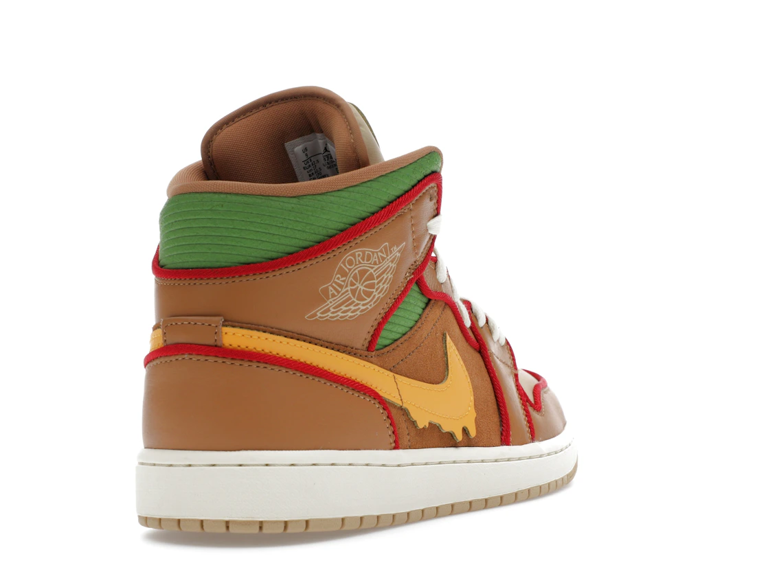 Vue 31 de Jordan 1 Mid SE Cheeseburger