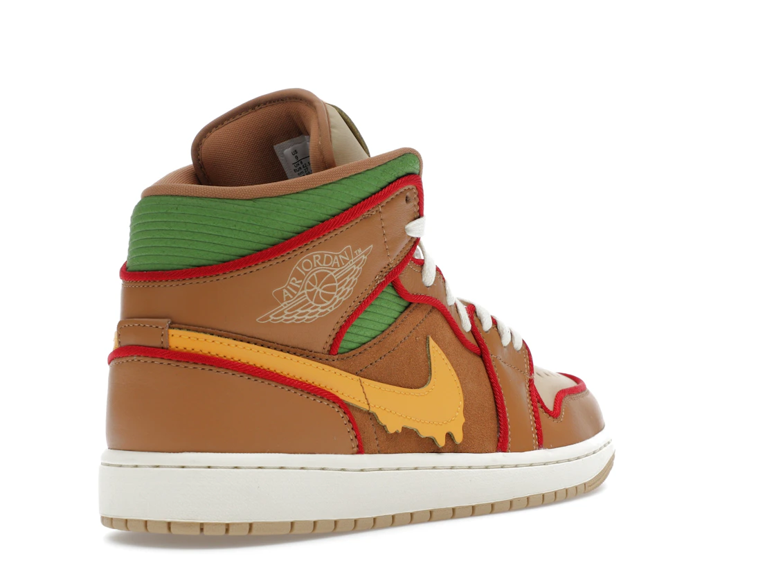Vue 32 de Jordan 1 Mid SE Cheeseburger