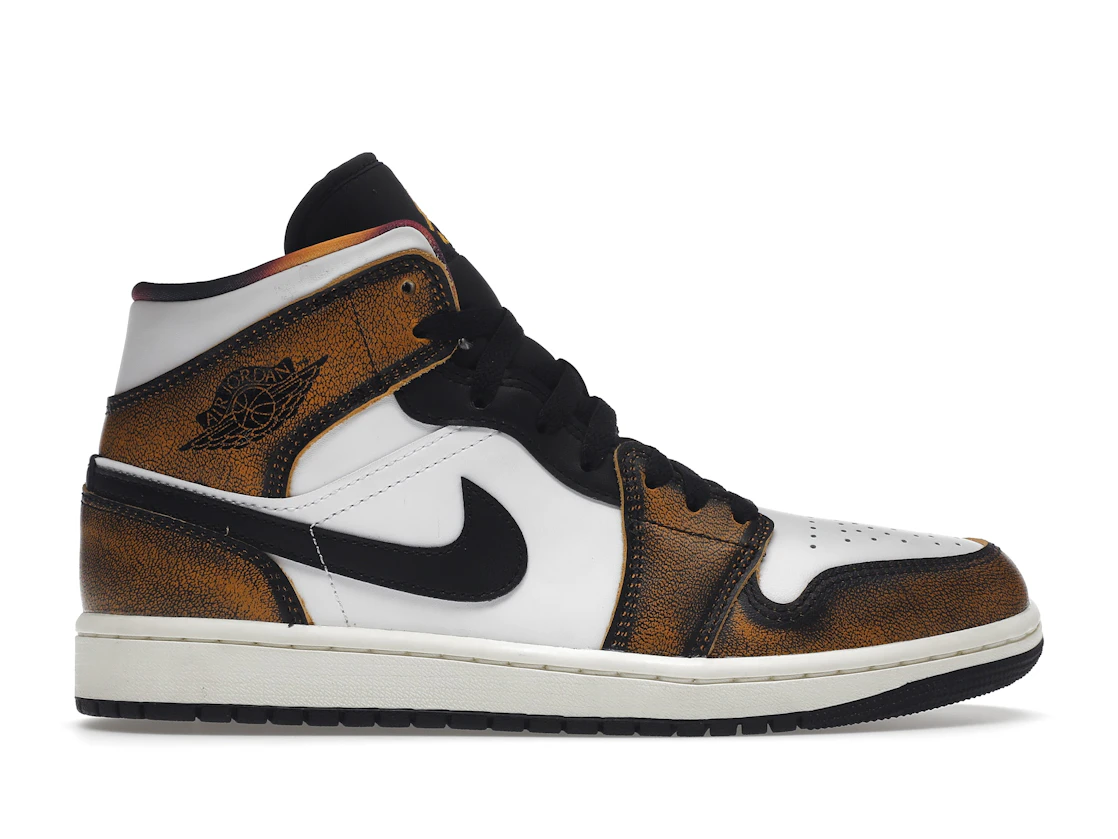 Vue 1 de Jordan 1 Mid SE Orange Wear Away