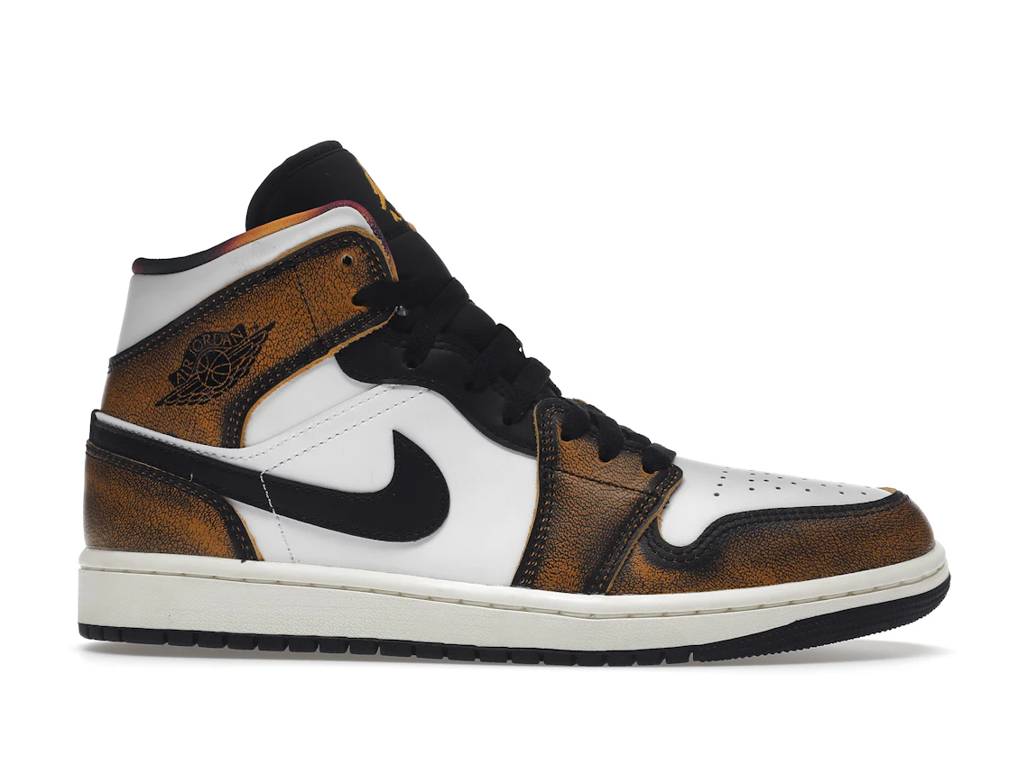 Vue 2 de Jordan 1 Mid SE Orange Wear Away