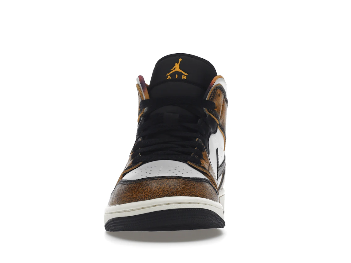 Vue 11 de Jordan 1 Mid SE Orange Wear Away