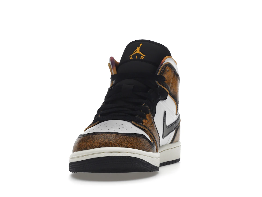 Vue 12 de Jordan 1 Mid SE Orange Wear Away