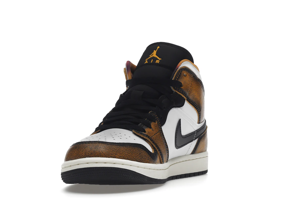 Vue 13 de Jordan 1 Mid SE Orange Wear Away