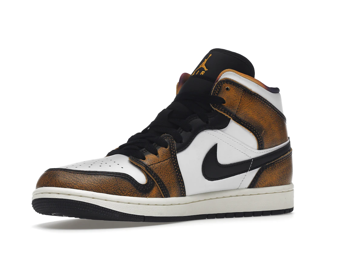 Vue 16 de Jordan 1 Mid SE Orange Wear Away