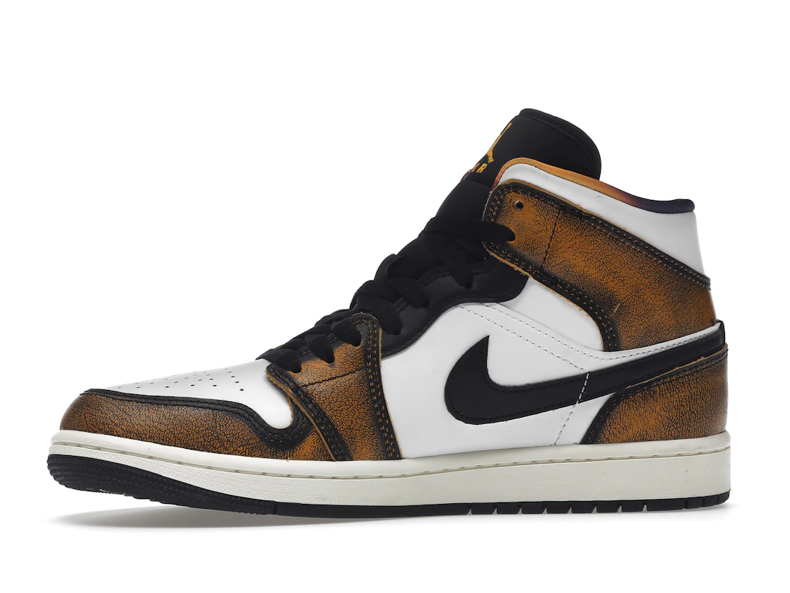 Vue 18 de Jordan 1 Mid SE Orange Wear Away