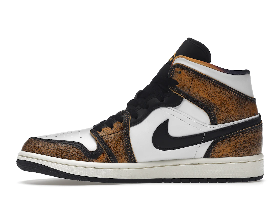 Vue 19 de Jordan 1 Mid SE Orange Wear Away