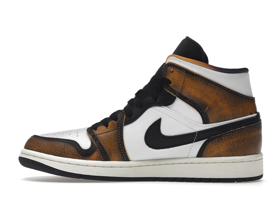 Vue 20 de Jordan 1 Mid SE Orange Wear Away