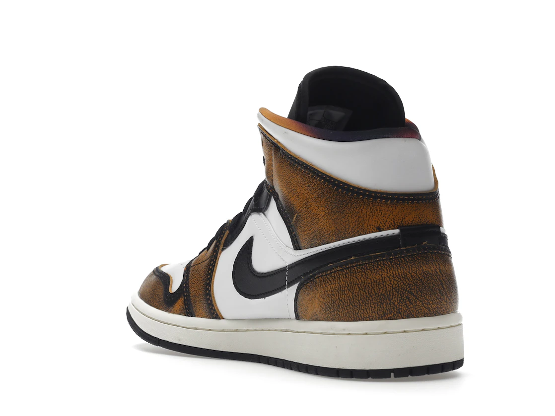 Vue 25 de Jordan 1 Mid SE Orange Wear Away