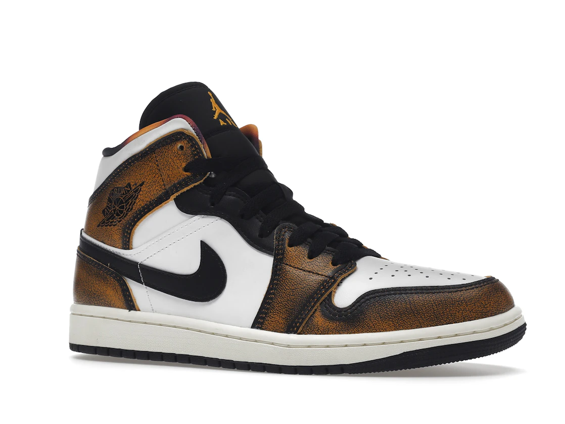 Vue 4 de Jordan 1 Mid SE Orange Wear Away