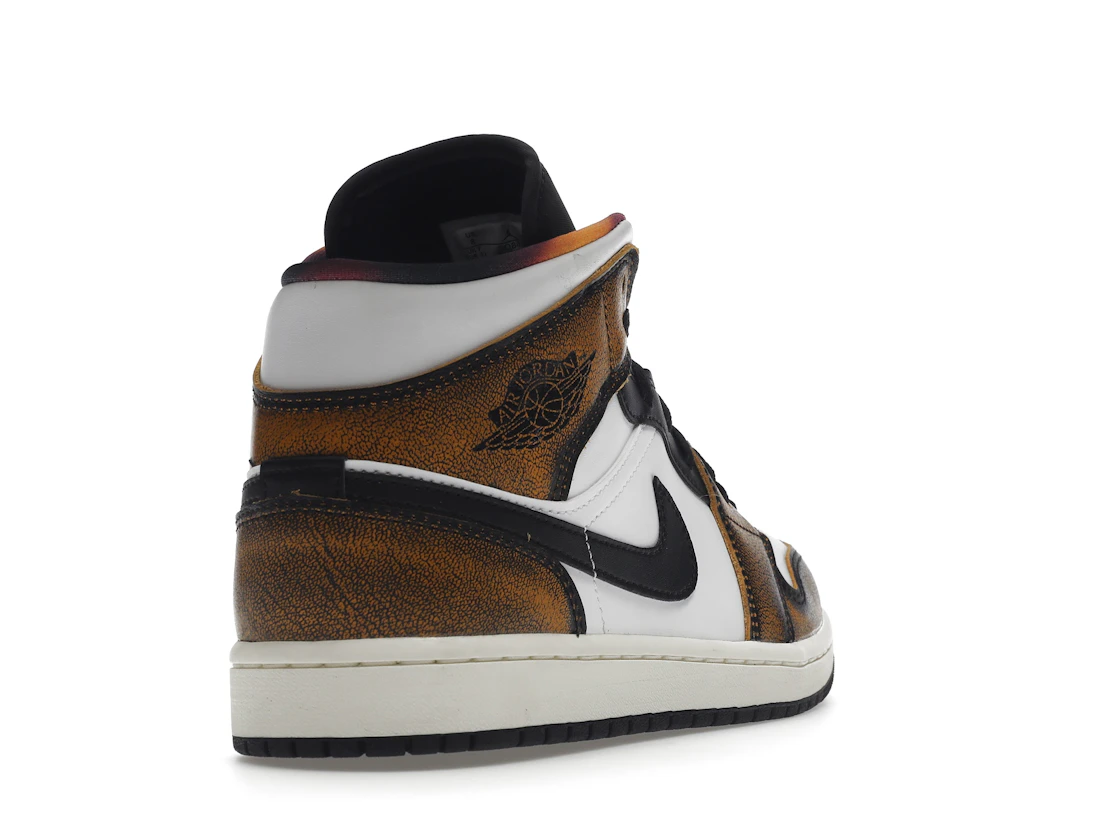 Vue 31 de Jordan 1 Mid SE Orange Wear Away