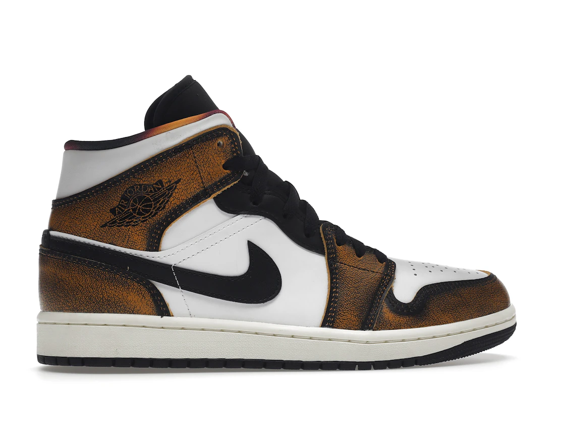 Vue 36 de Jordan 1 Mid SE Orange Wear Away
