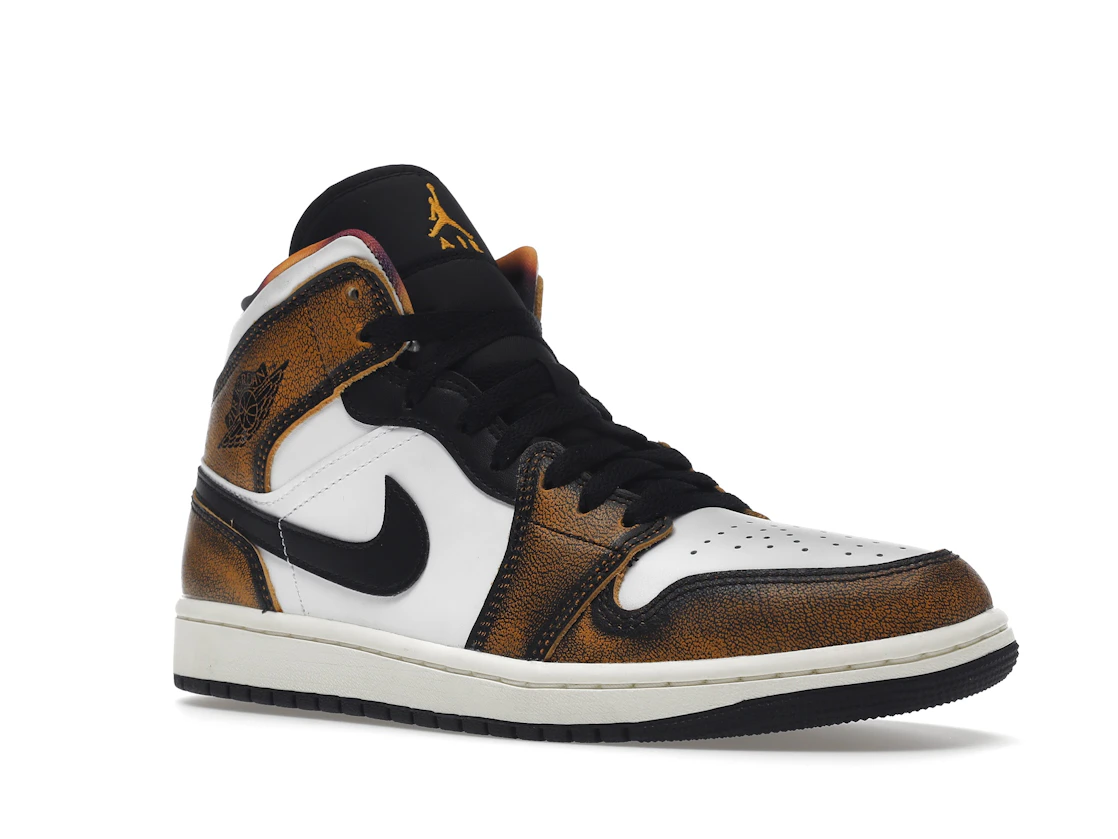 Vue 5 de Jordan 1 Mid SE Orange Wear Away