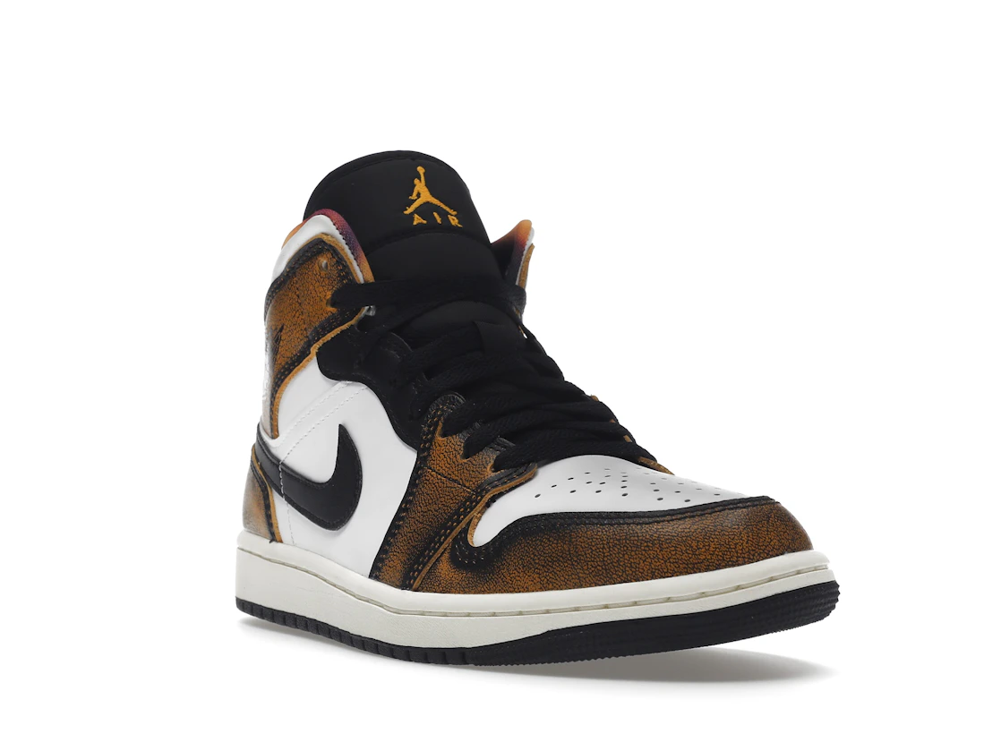Vue 7 de Jordan 1 Mid SE Orange Wear Away