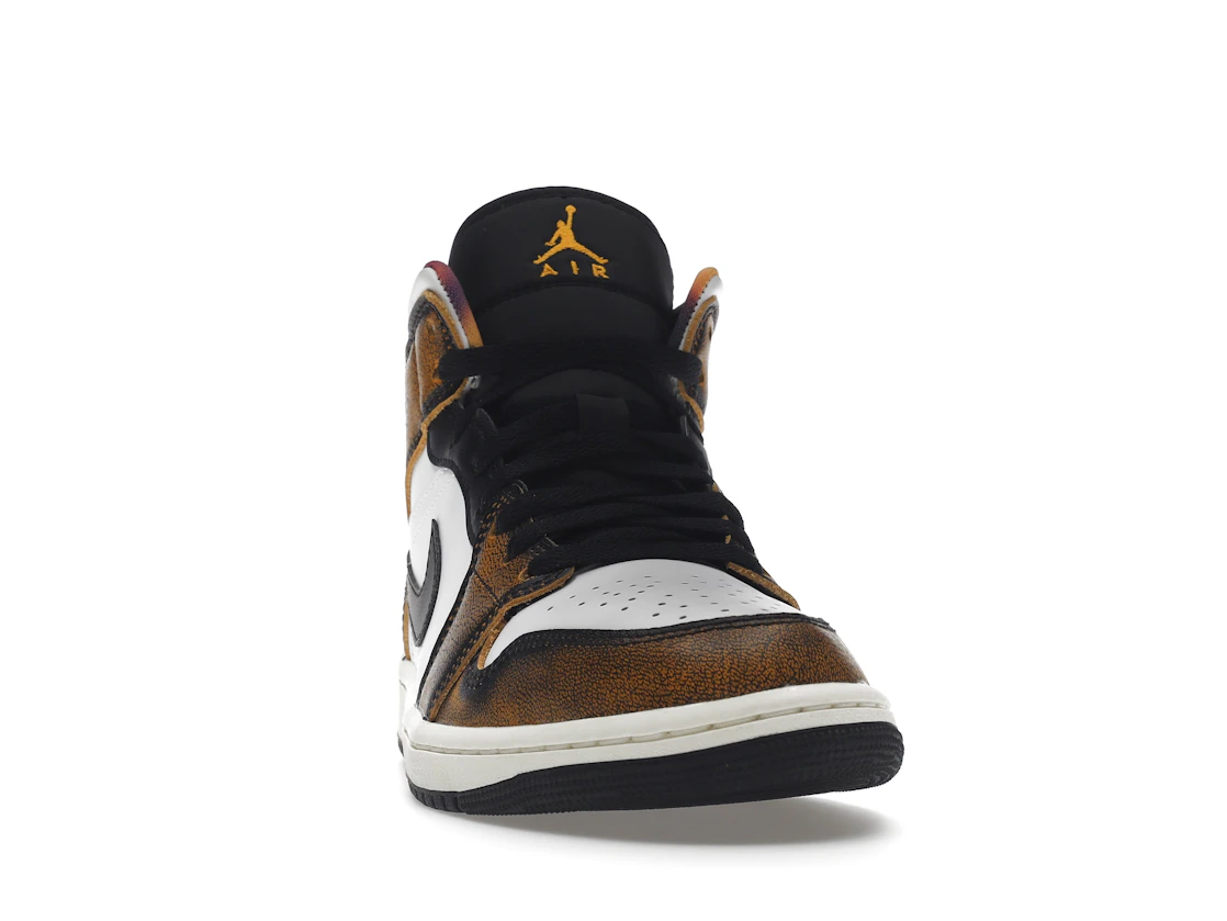 Vue 9 de Jordan 1 Mid SE Orange Wear Away