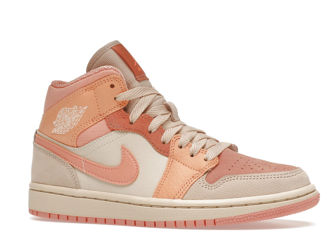 Vue 3 de Jordan 1 Mid Apricot Orange 