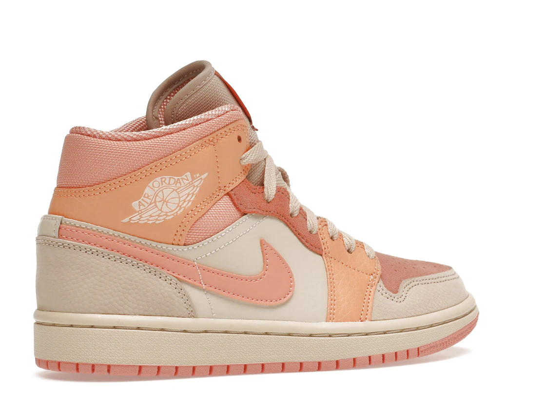 Vue 34 de Jordan 1 Mid Apricot Orange 
