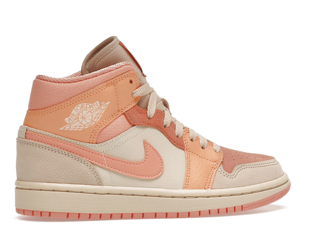 Vue 35 de Jordan 1 Mid Apricot Orange 