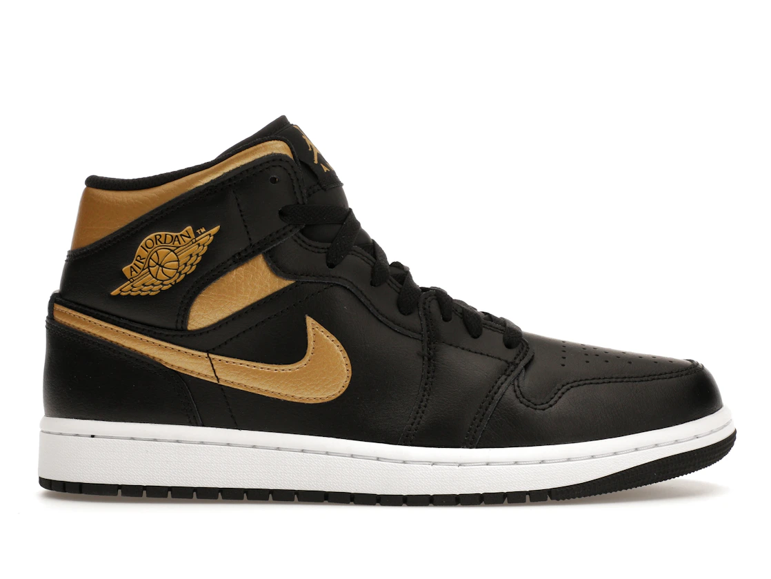 Vue 1 de Jordan 1 Mid Black Metallic Gold
