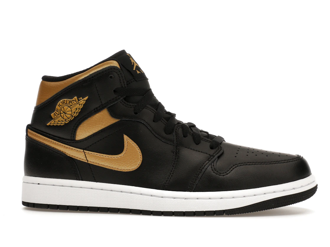 Vue 2 de Jordan 1 Mid Black Metallic Gold