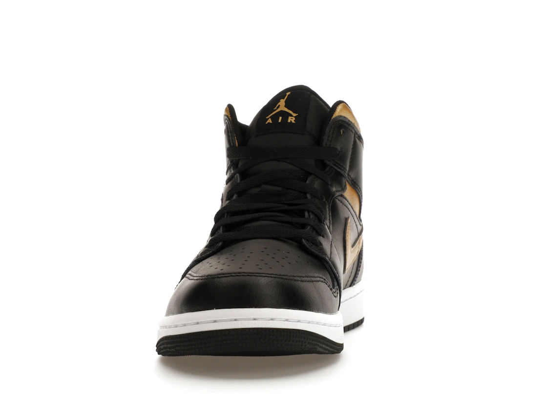 Vue 11 de Jordan 1 Mid Black Metallic Gold