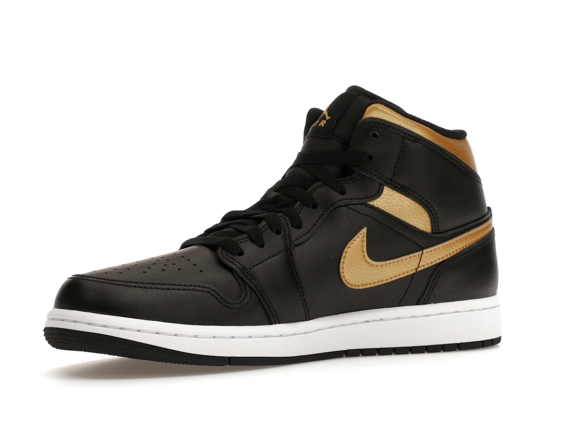 Vue 16 de Jordan 1 Mid Black Metallic Gold