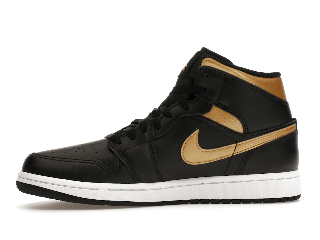 Vue 18 de Jordan 1 Mid Black Metallic Gold