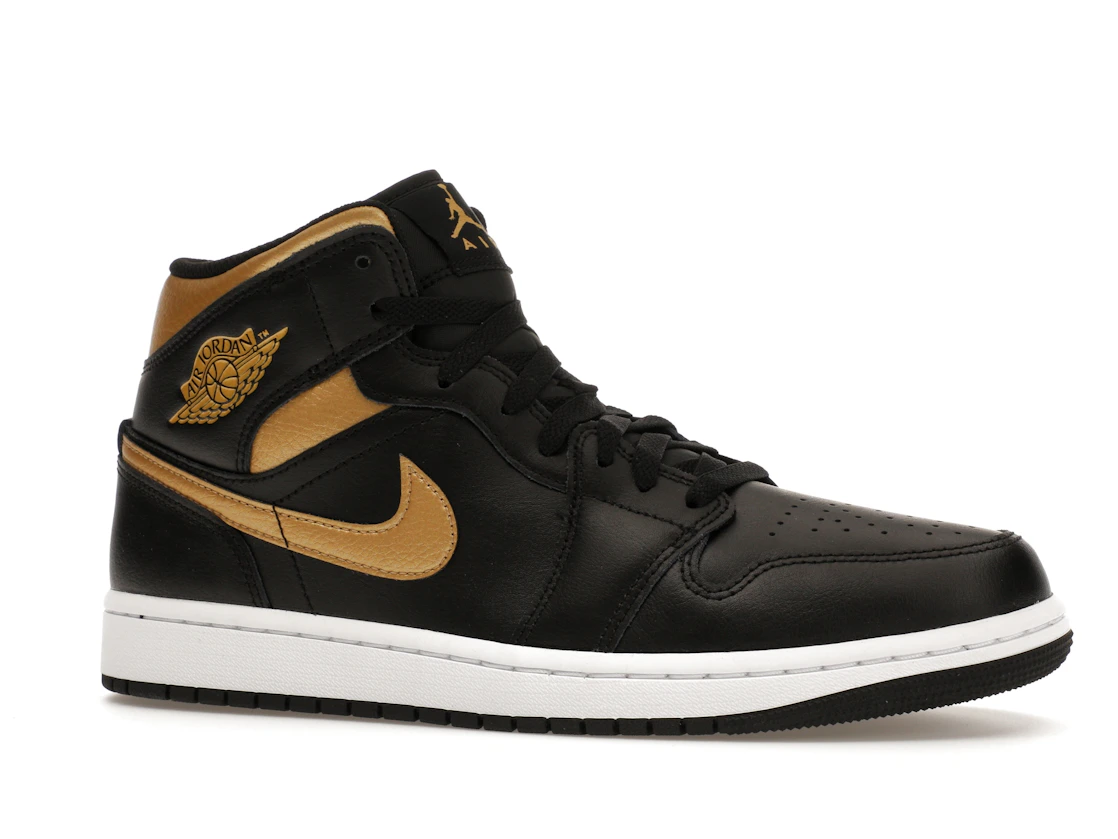 Vue 3 de Jordan 1 Mid Black Metallic Gold