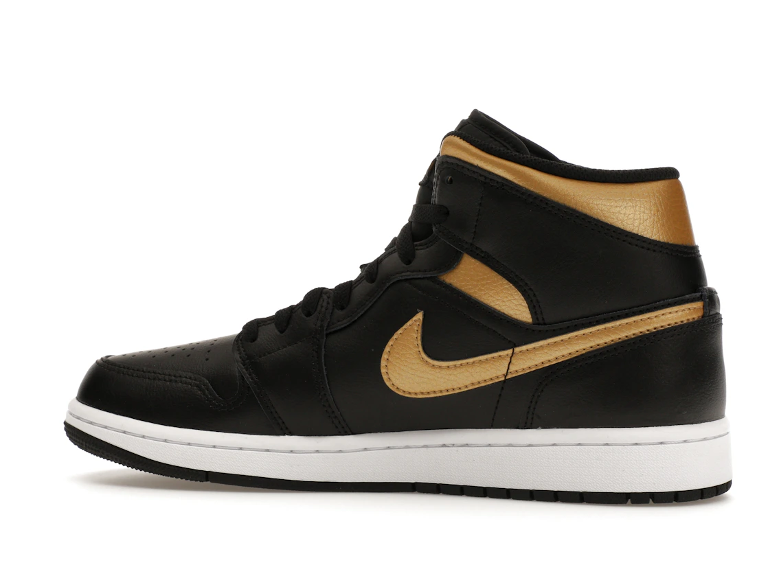 Vue 21 de Jordan 1 Mid Black Metallic Gold