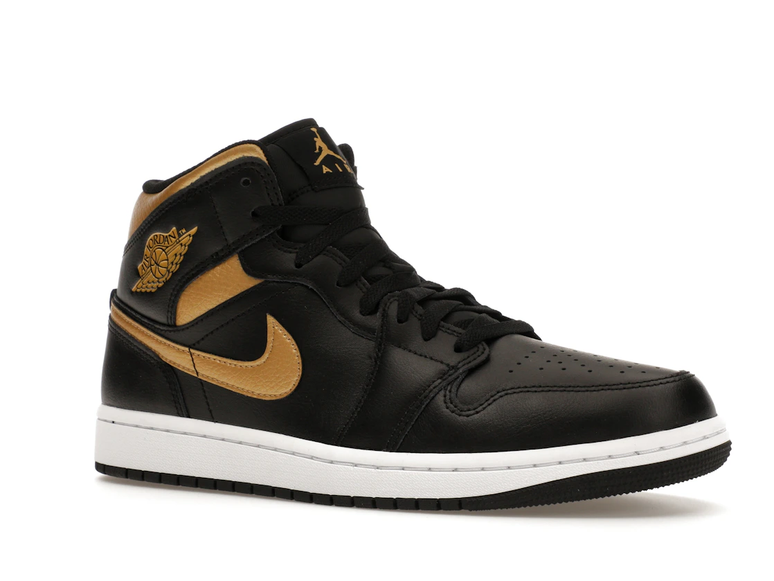 Vue 4 de Jordan 1 Mid Black Metallic Gold
