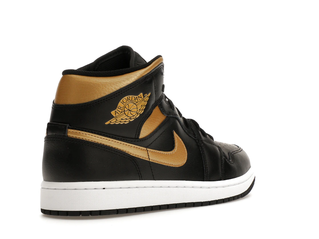 Vue 32 de Jordan 1 Mid Black Metallic Gold