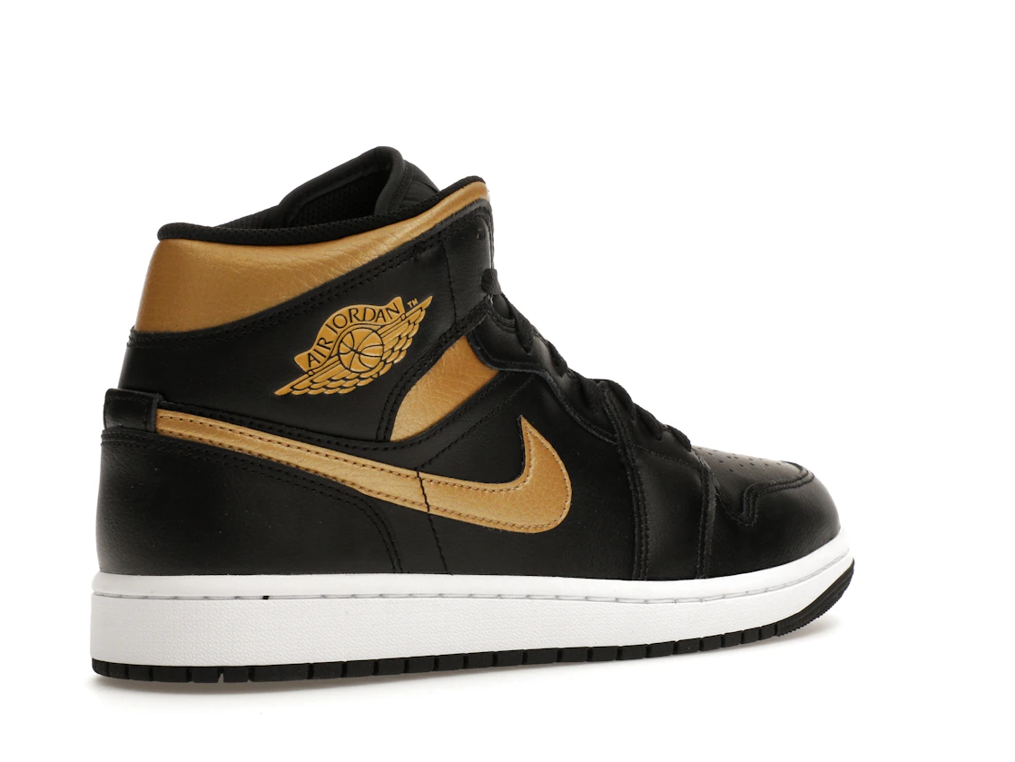 Vue 33 de Jordan 1 Mid Black Metallic Gold